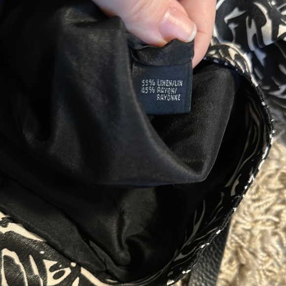 Lafayette 148 New York Women Zip Up Black and White Lightweight Jacket SZ 16 - Picture 13 of 15